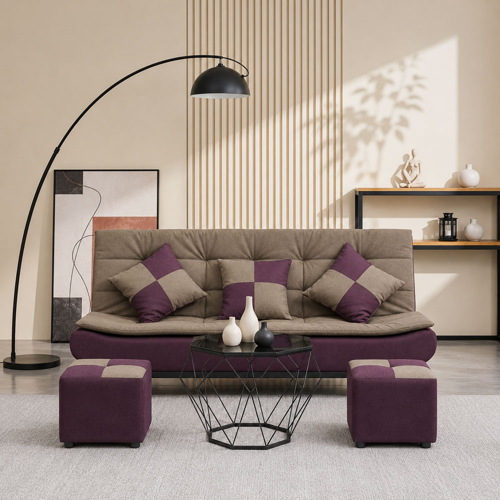 ឈុតសាឡុងSofa Bed ពហុមុខងារ 3 in 1 Brand JASMINE