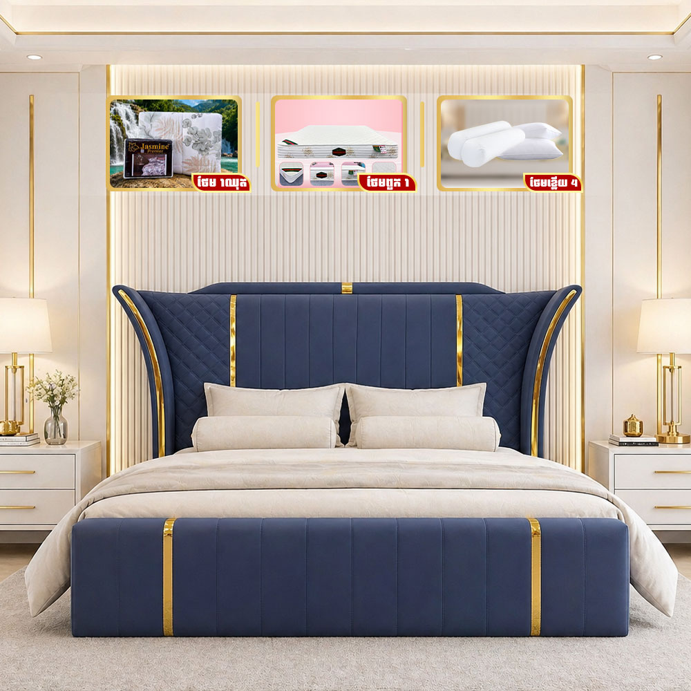ឈុតគ្រែខ្នាតធំ Luxury Modern រចនាប្រណិត ទាន់សម័យ