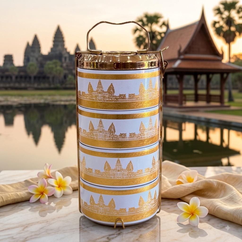 ចានស្រាក់អ៊ីណុកអង្គរវត្ត 4 ថត