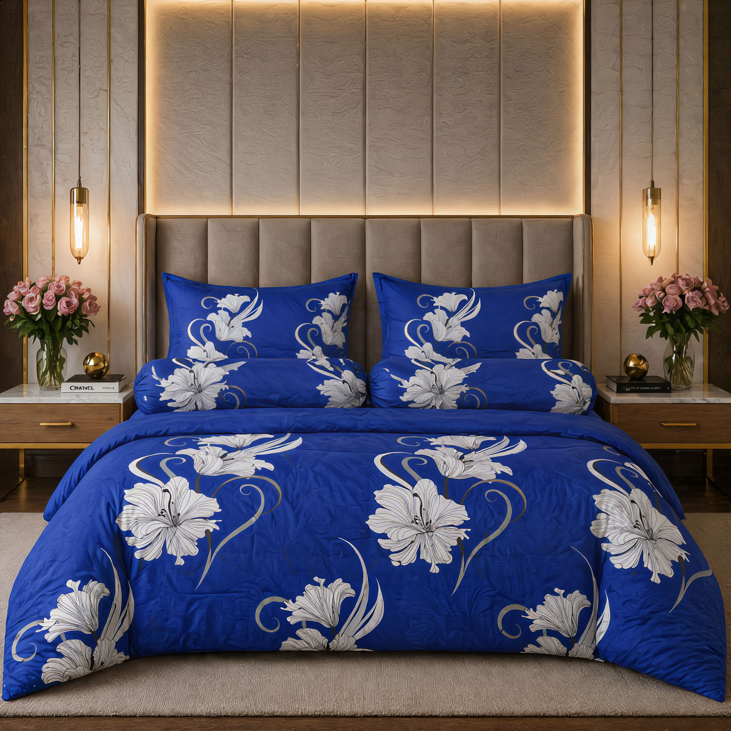 កម្រាលពូកសាច់សំឡីកប្បាស់ Jasmine Silver
