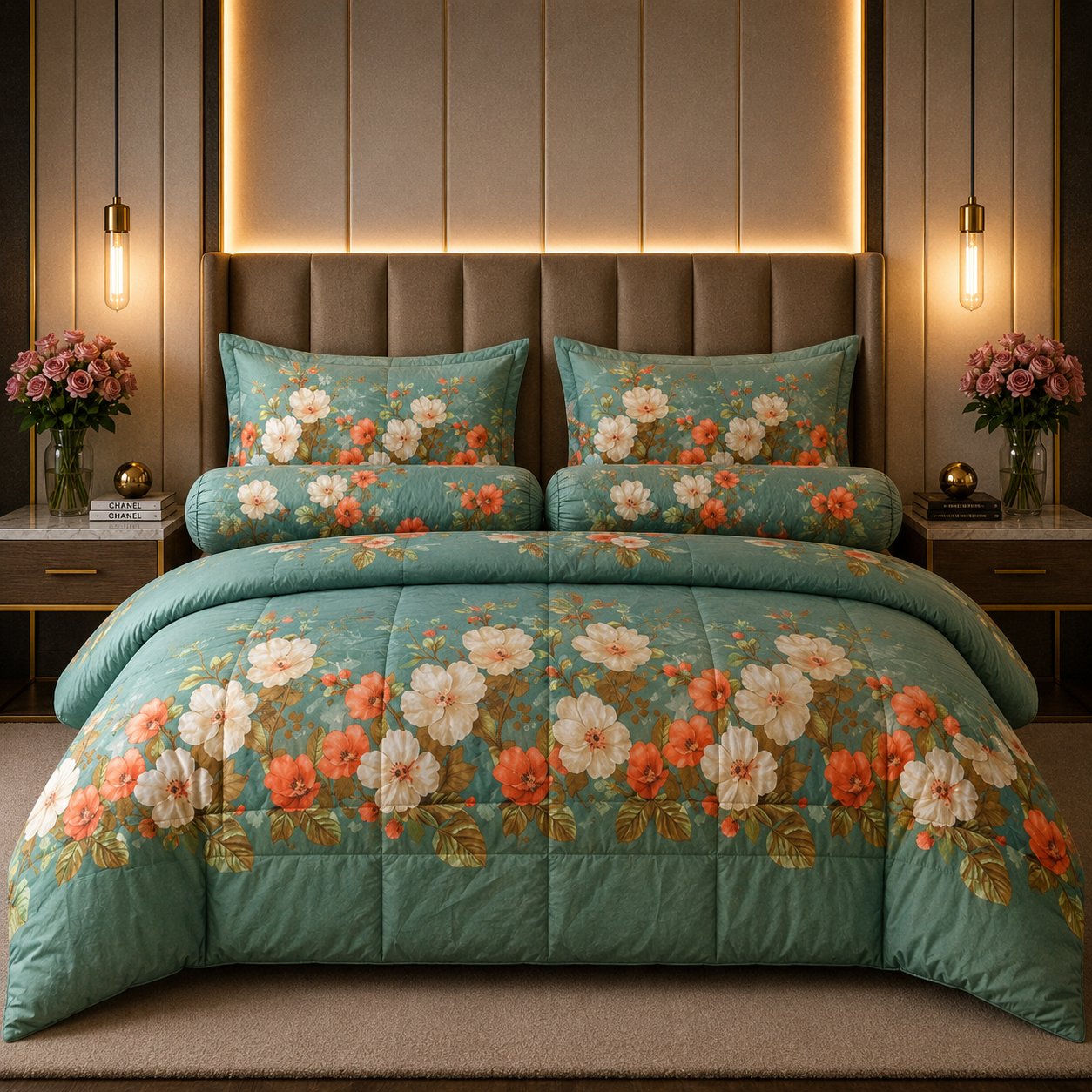 កម្រាលពូកសាច់សំឡីកប្បាស់ Jasmine Silver
