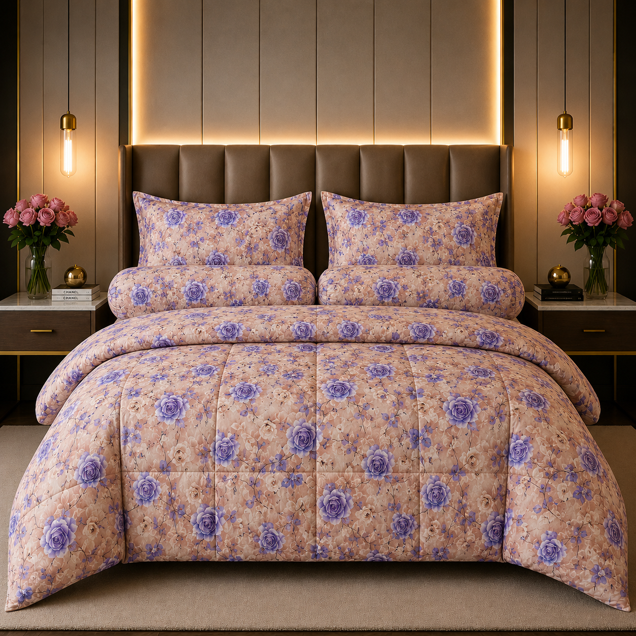 កម្រាលពូកសាច់សំឡីកប្បាស់ Jasmine Silver
