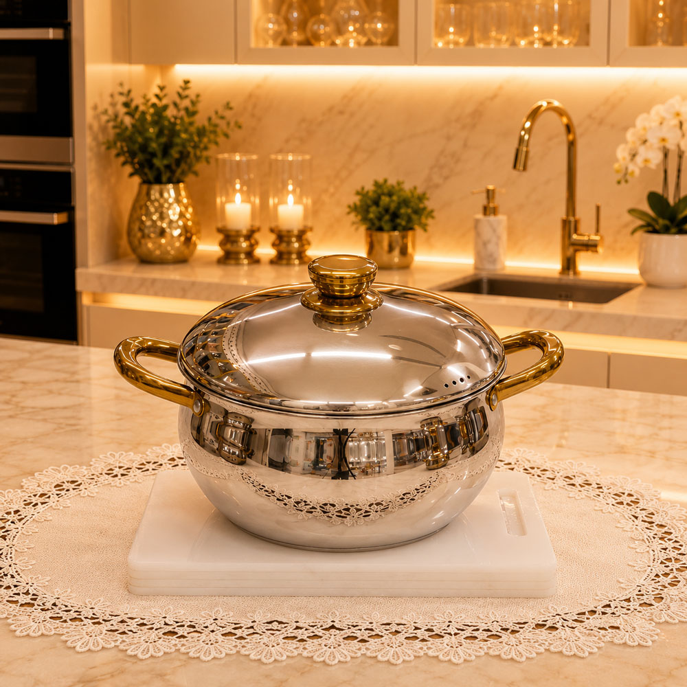 ឆ្នាំងអ៊ីណុកដៃទឹកមាស