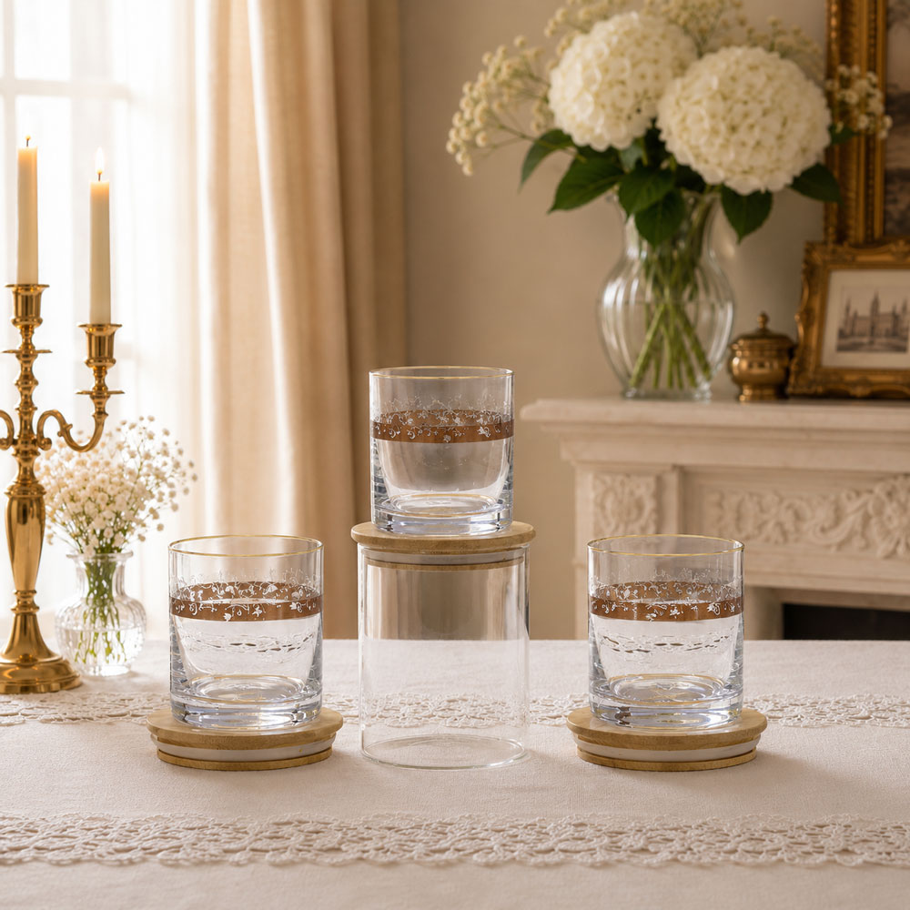 កែវស្រាប្រណិត លំនាំមាស Luxury Crystal Glass